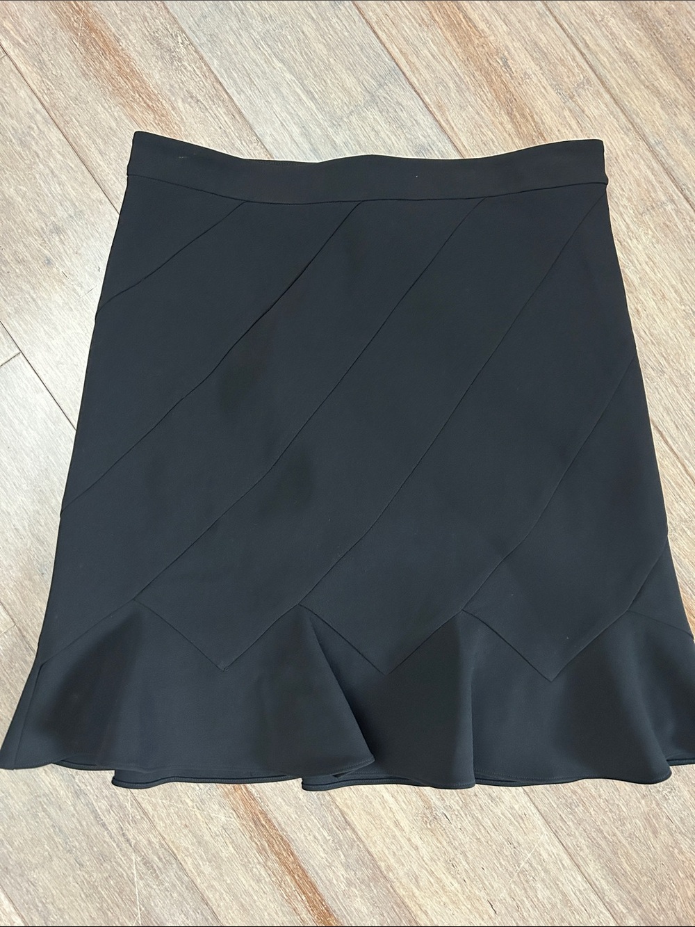 Theory Black Diagonal Design A-Line Flared Hem Skirt size 6